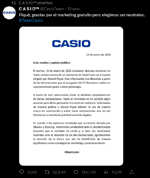 Casio suplantación Casio suplantación