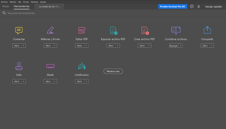 acrobat herramientas