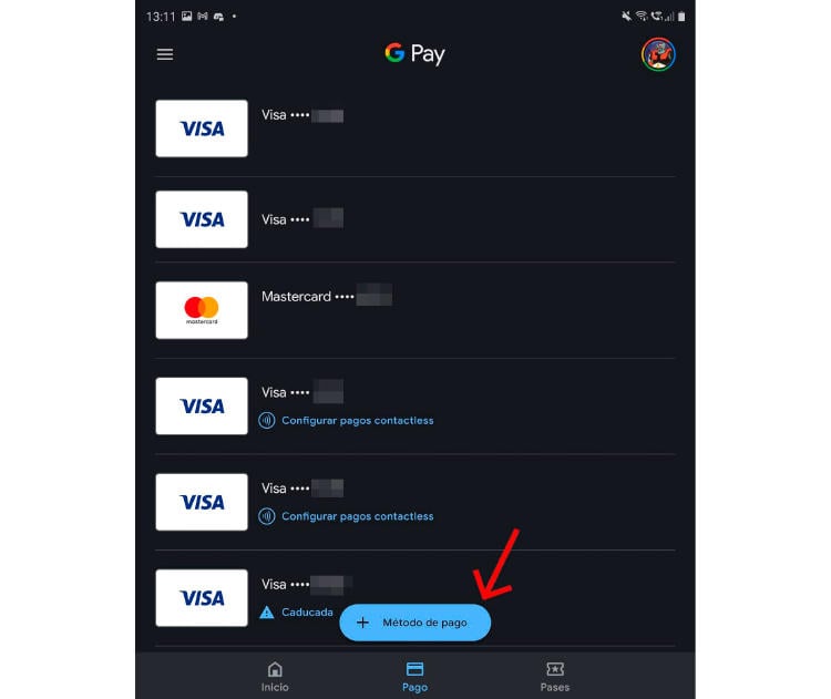 activar nueva tarjeta Google Pay