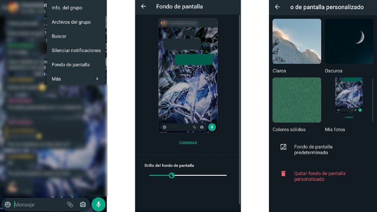 Cambiar fondo de chat de WhatsApp Cambiar fondo de chat de WhatsApp