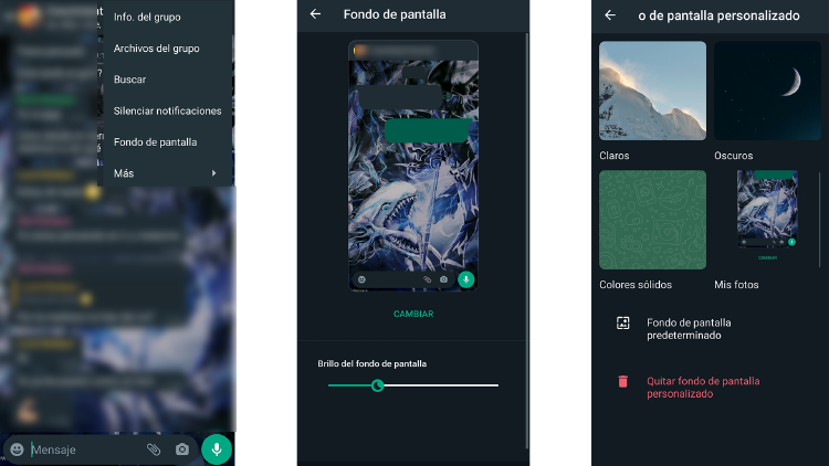 Cambiar fondo de chat de WhatsApp