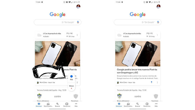 Cómo adaptar Google Discover con tus aficiones e intereses