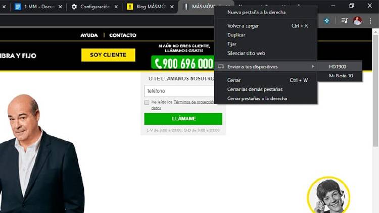 enviar webs del pc al movil enviar webs del pc al movil
