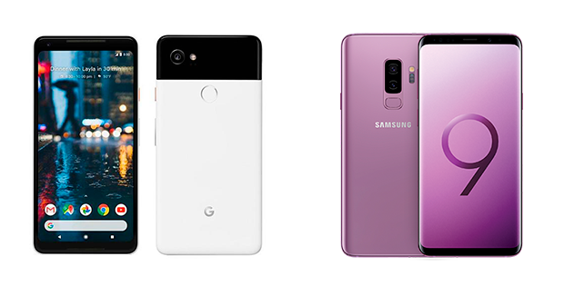 Samsung S9 y Google Pixel 2
