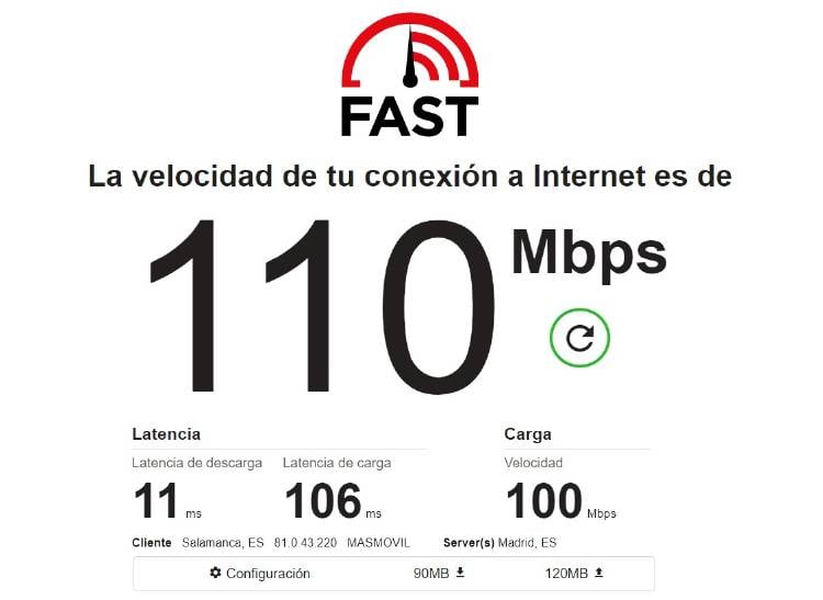 Fast medir velocidad ADSL Fast medir velocidad ADSL