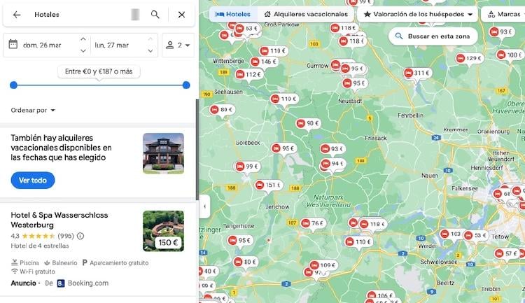 hoteles Google Maps