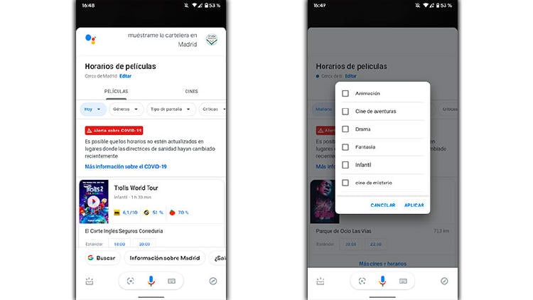 peliculas estrenos google assistant