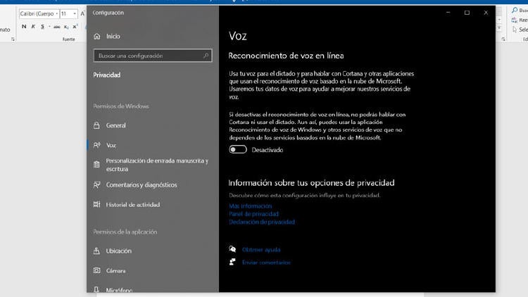 reconocimiento voz windows