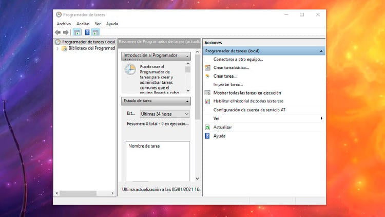 programador de tareas windows 10
