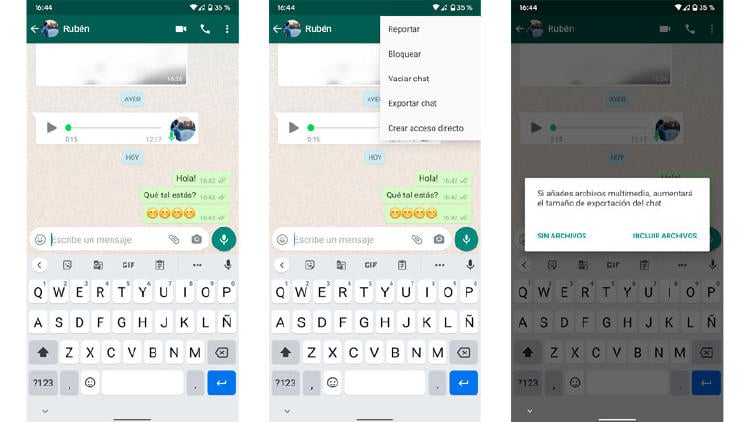 mover conversación whatsapp telegram