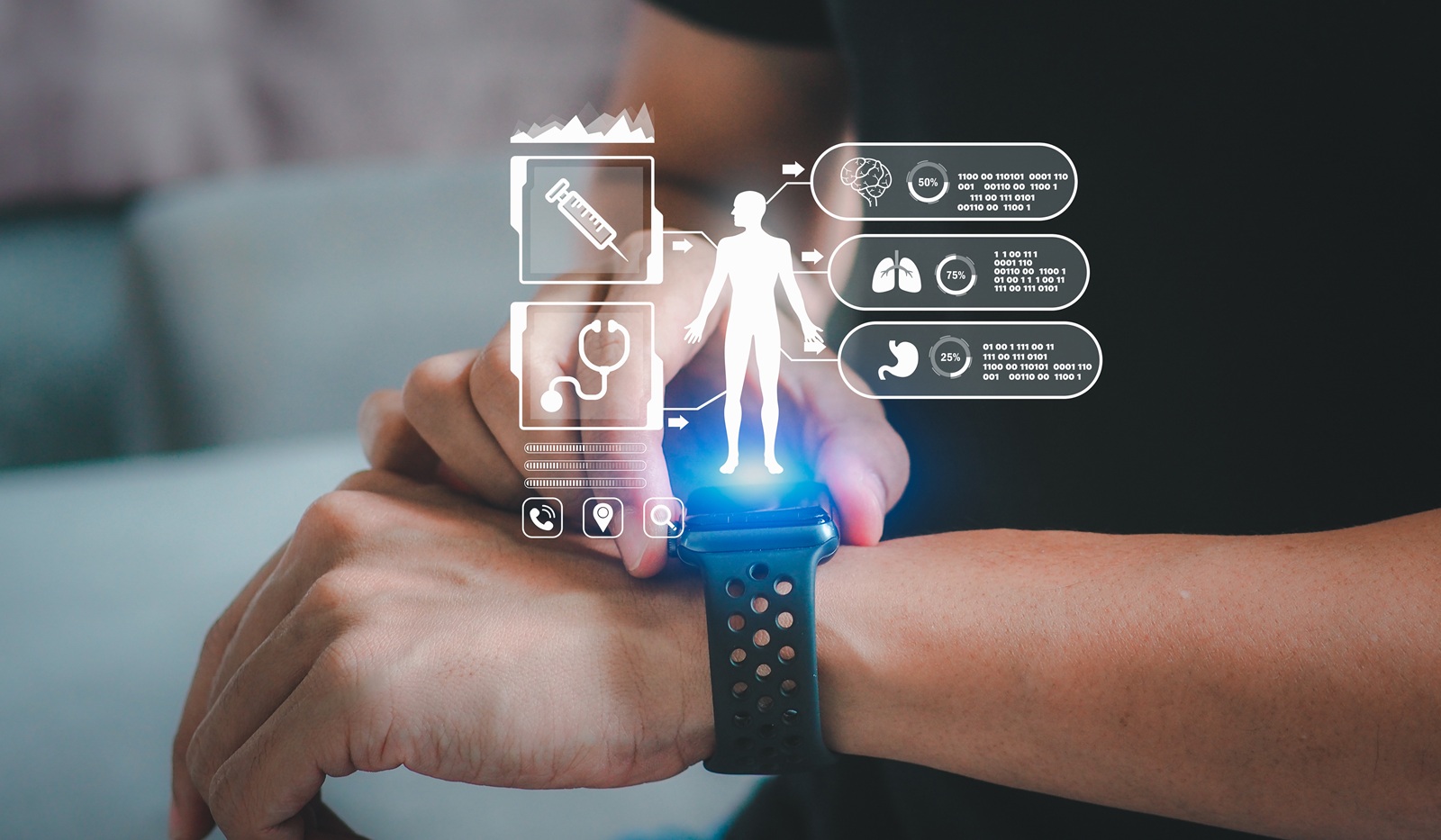 holograma en smartwatch