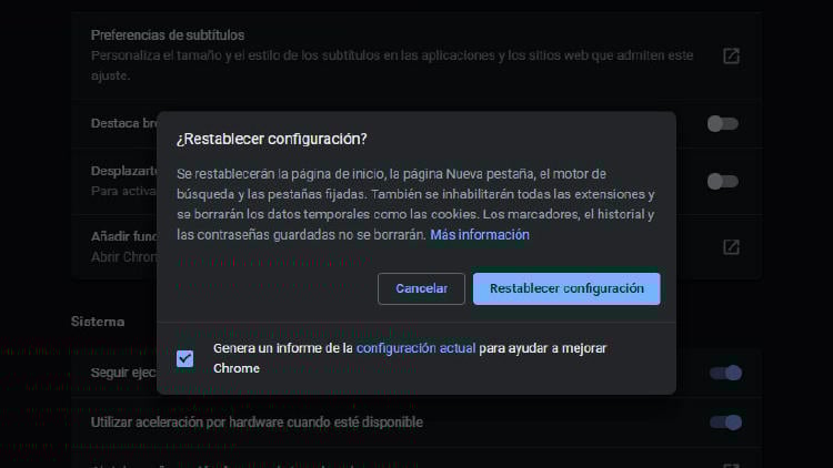 restablecer google chrome restablecer google chrome