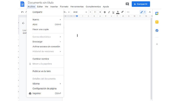 Google Docs sin conexión