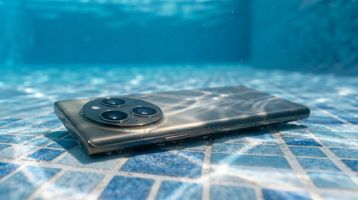 movil en la piscina 