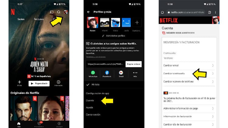 contraseña netflix movil