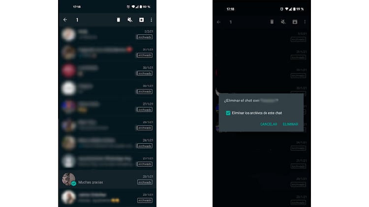 borrar chat whatsapp