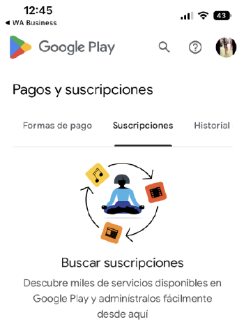 suscripción Google Play suscripción Google Play