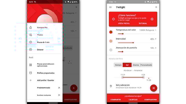 filtro luz azul twilight filtro luz azul twilight