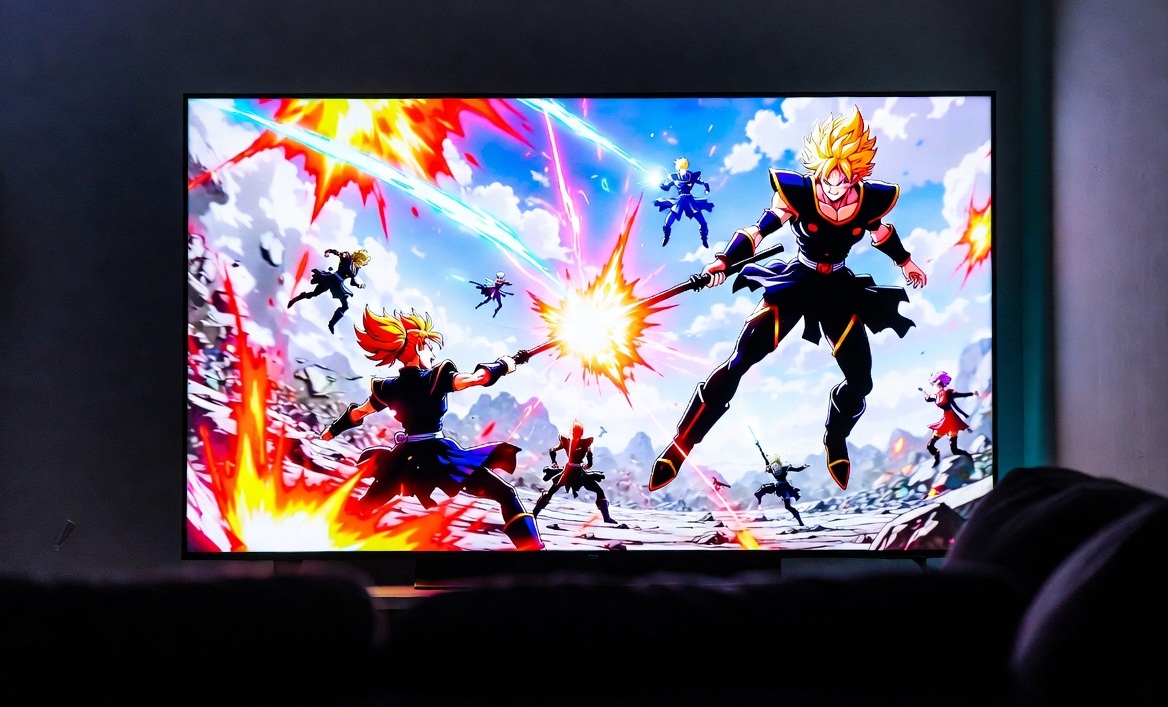 viendo anime en la tele