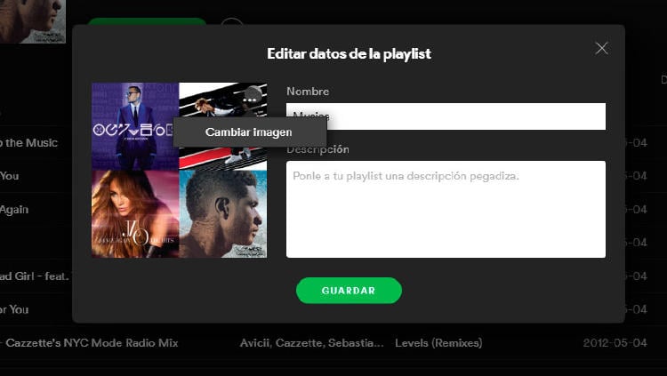 cambiar foto playlist cambiar foto playlist