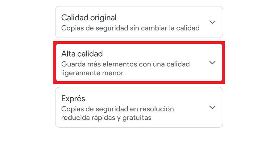 google fotos calidad 