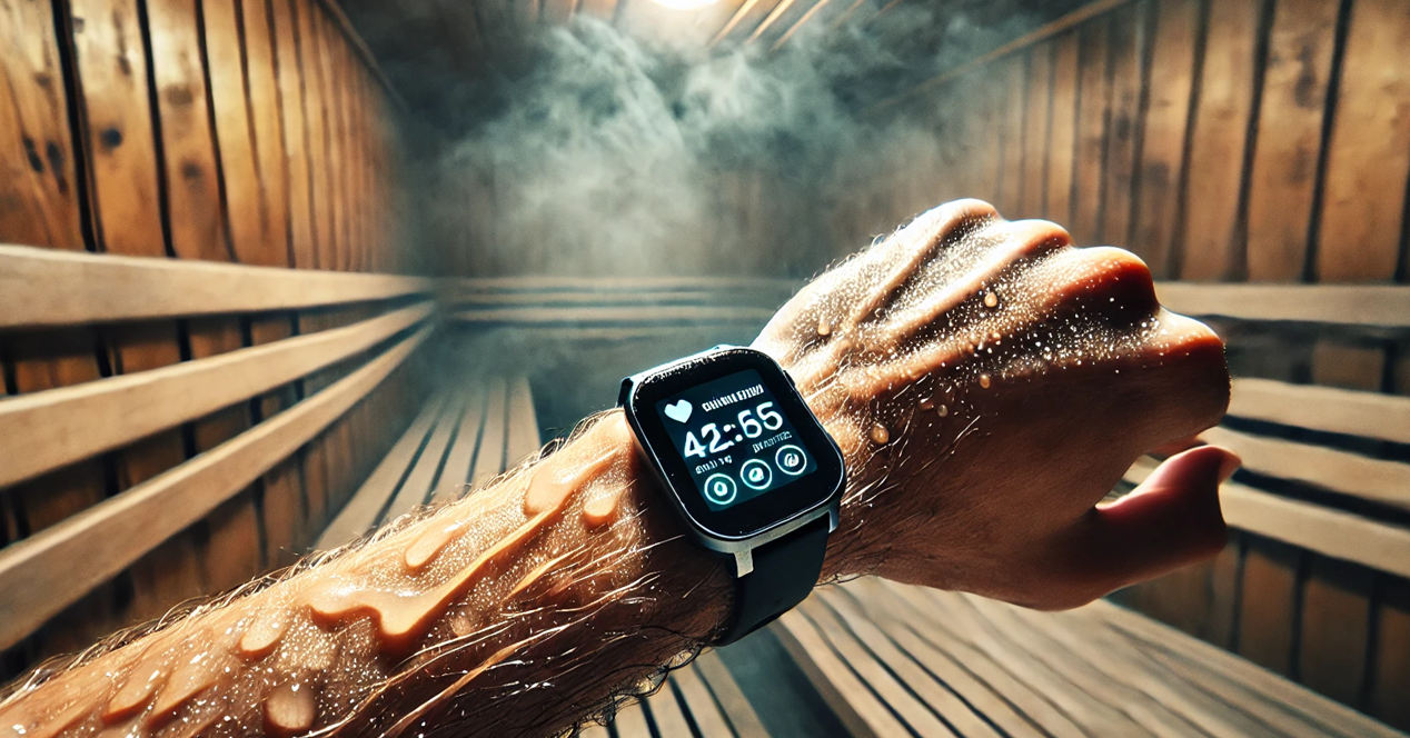 smartwatch en una sauna