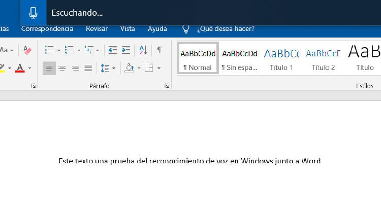 prueba dictar voz windows word