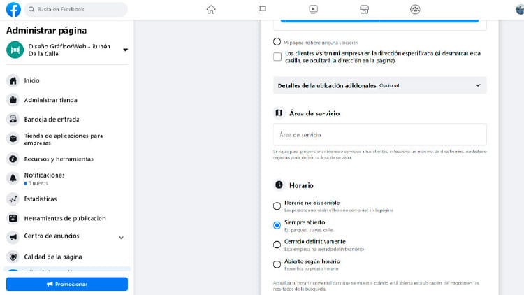 información pagina facebook información pagina facebook