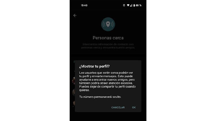 personas cerca activar telegram