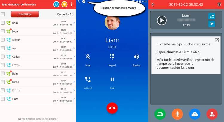 grabar llamadas aplicaciones android