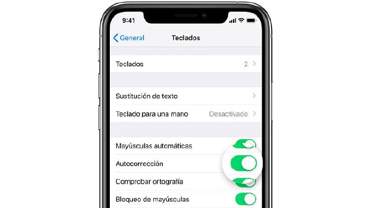 autocorrecion iphone