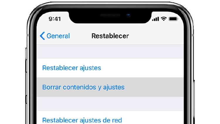 restablecer iphone