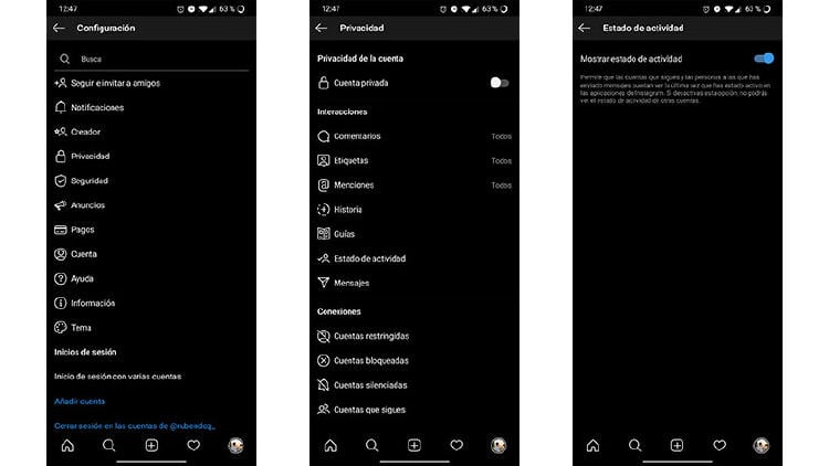 ocultar conexión instagram ocultar conexión instagram