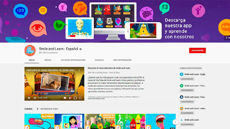 canales youtube niños aprender