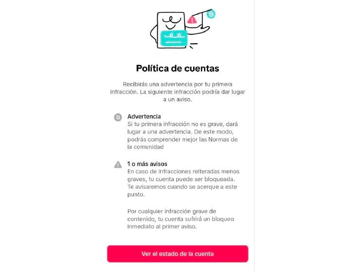 tiktok advertencia tiktok advertencia