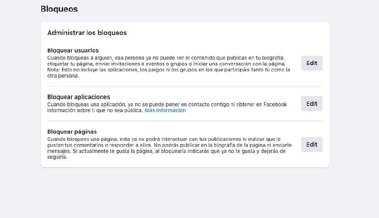 bloqueo página Facebook