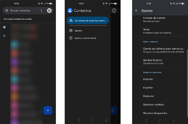 contactos recuperación contactos recuperación