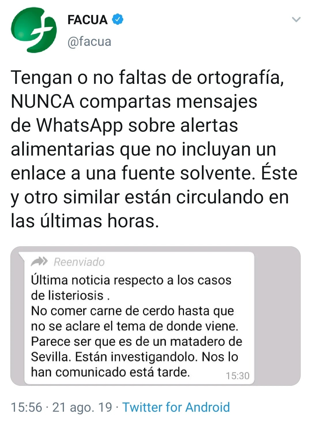 facua BULO wHATSAPP