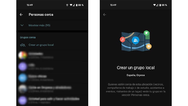 crear grupo personas cerca telegram