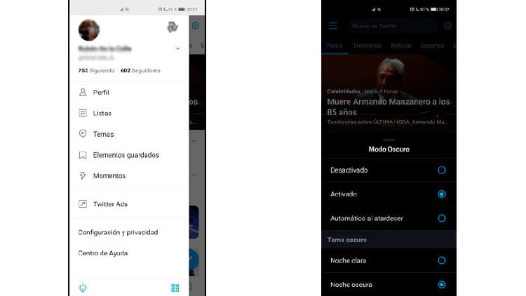 modo oscuro twitter modo oscuro twitter