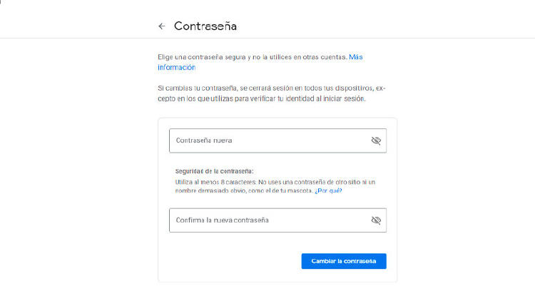 cambiar contraseña gmail ordenador