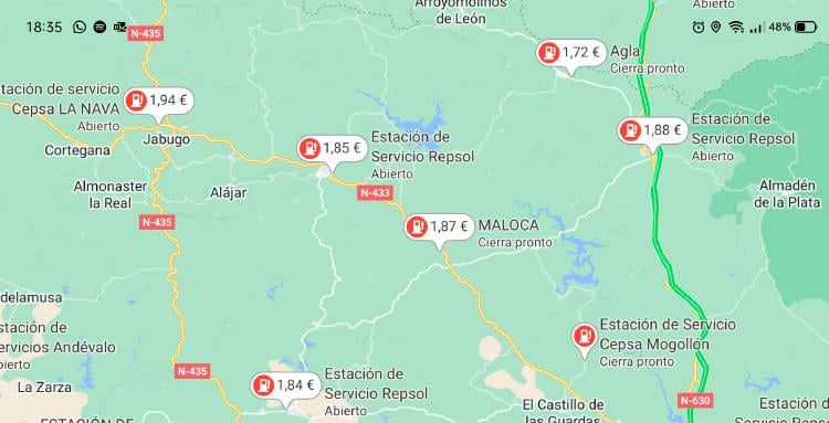 maps gasolineras