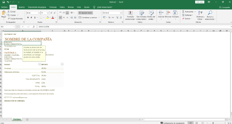 plantilla Excel facturación