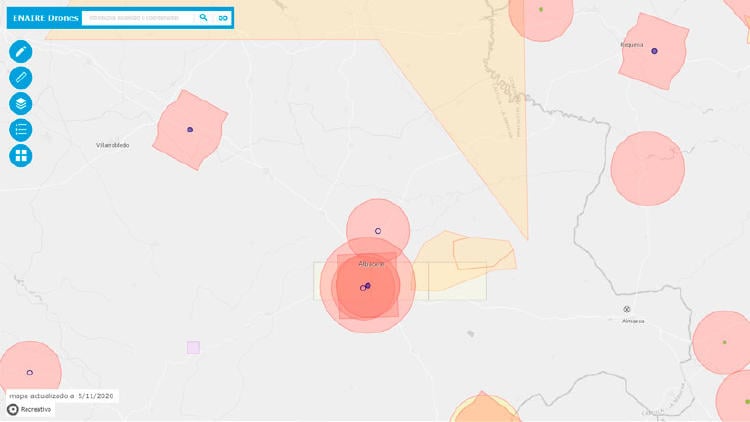 zonas mapa vuelo drones