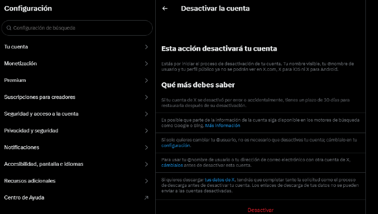 desactivar Twitter desactivar Twitter