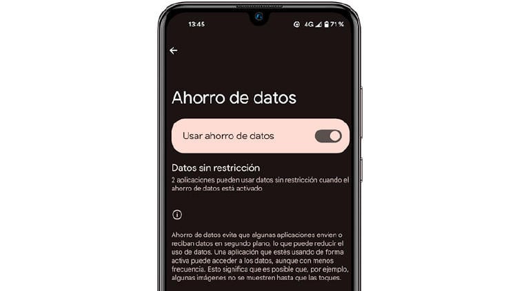 ahorro datos moviles android