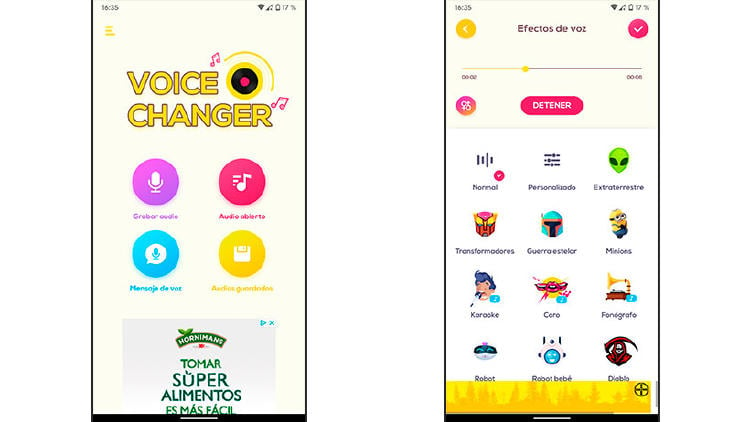 cambiar la voz movil app