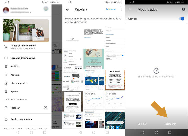 Recuperar fotos borradas del móvil con Google fotos Recuperar fotos borradas del móvil con Google fotos