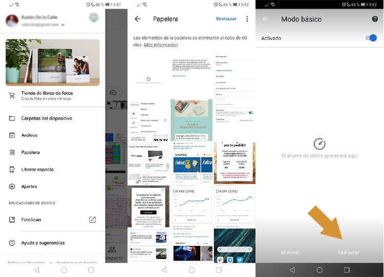 Recuperar fotos borradas del móvil con Google fotos