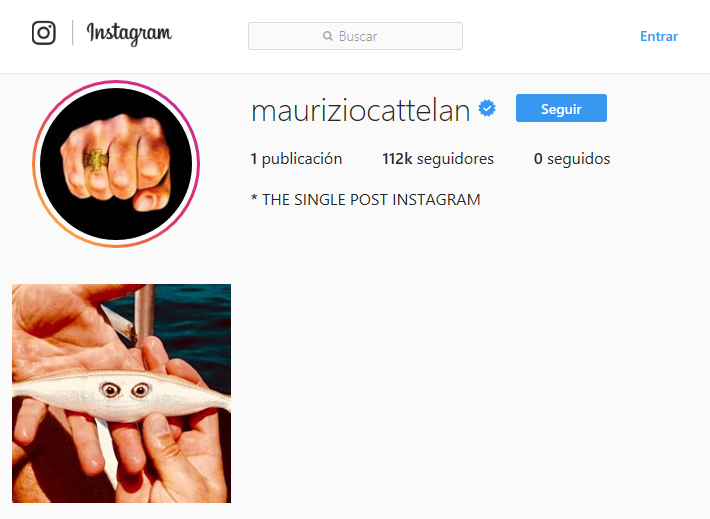 Cuenta de Instagram de Mauricio Cattelan